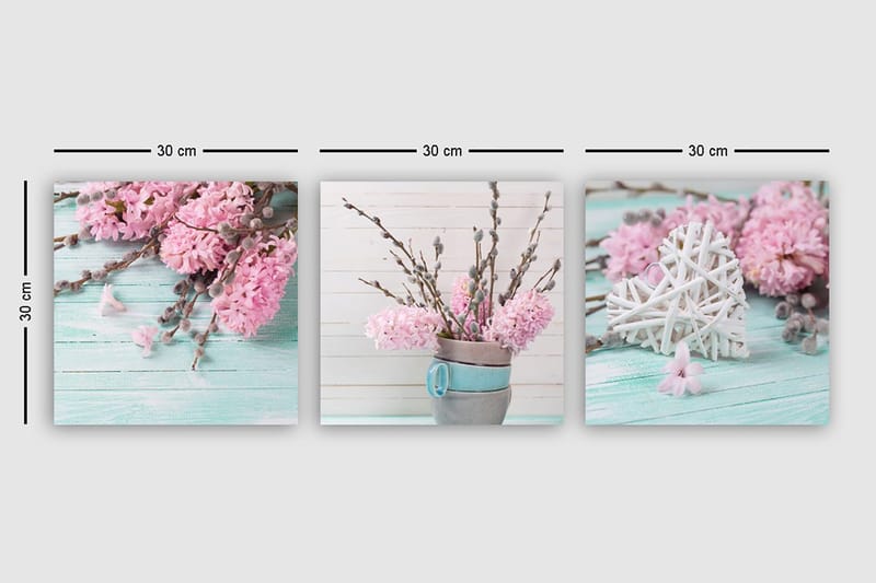 Koristeellinen Canvastaulu 3-os 30x30 cm - Monivärinen - Sisustustuotteet - Taulu & taide - Canvas-taulu