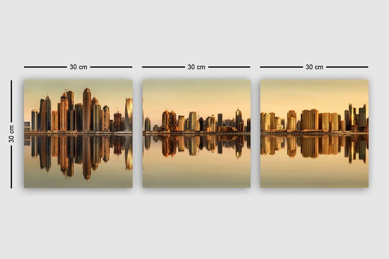 Koristeellinen Canvastaulu 3-os 30x30 cm - Monivärinen - Sisustustuotteet - Taulu & taide - Canvas-taulu