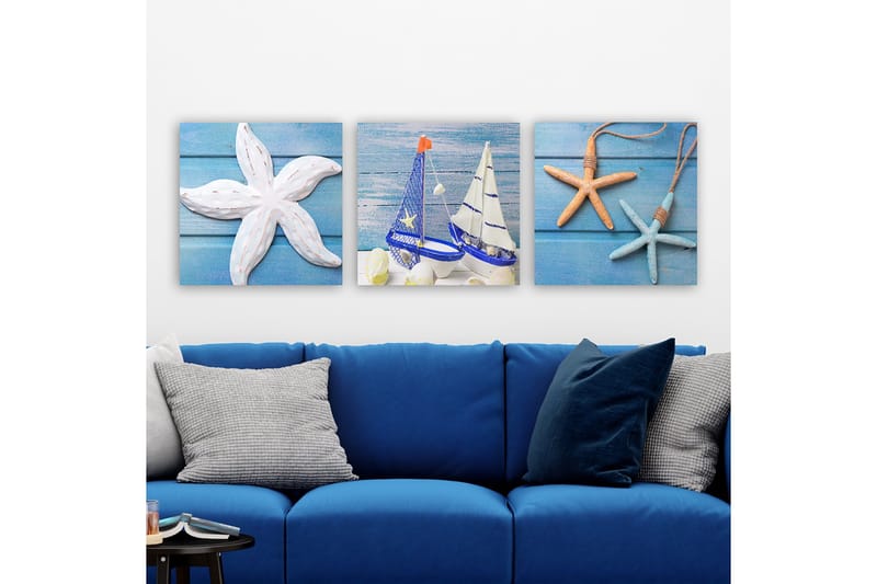 Koristeellinen Canvastaulu 3-os 30x30 cm, Monivärinen