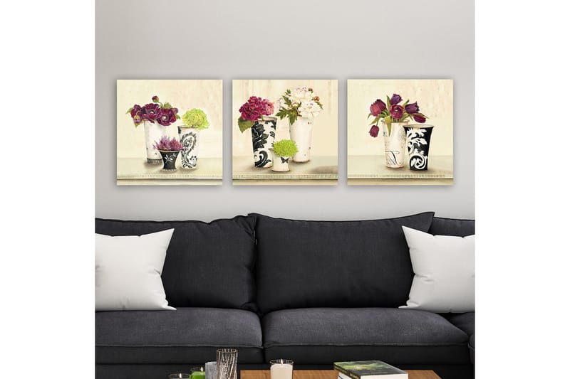 Koristeellinen Canvastaulu 3-os 30x30 cm, Monivärinen