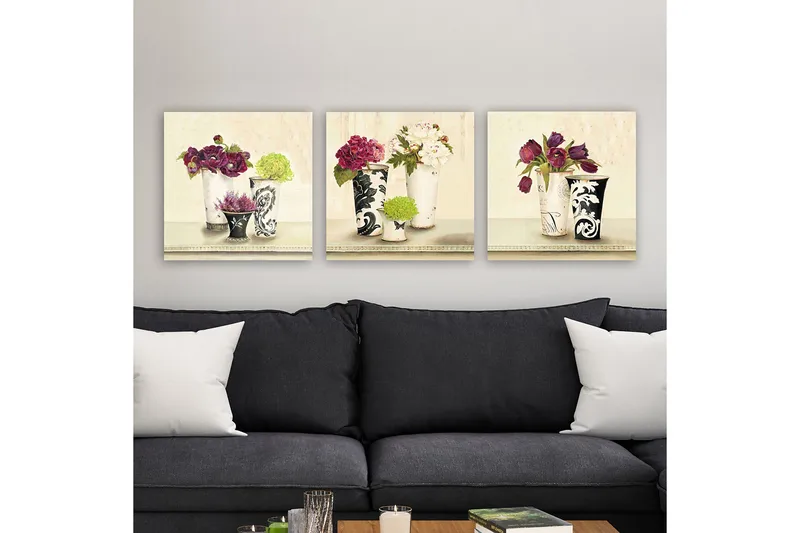 Koristeellinen Canvastaulu 3-os 30x30 cm, Monivärinen