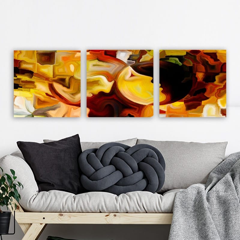 Koristeellinen Canvastaulu 3-os 30x30 cm - Monivärinen - Sisustustuotteet - Taulu & taide - Canvas-taulu