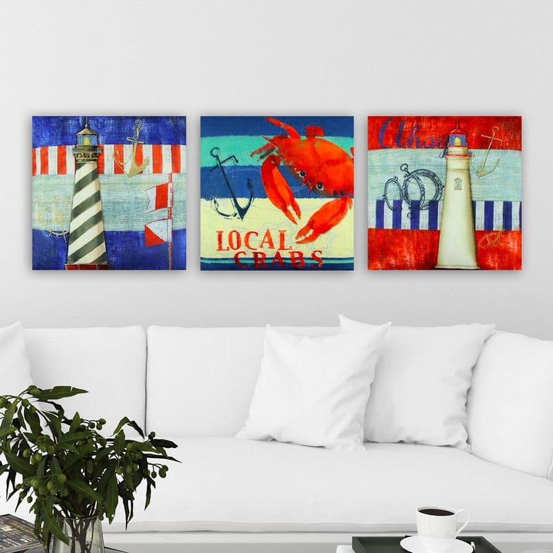 Koristeellinen Canvastaulu 3-os 30x30 cm - Monivärinen - Sisustustuotteet - Taulu & taide - Canvas-taulu