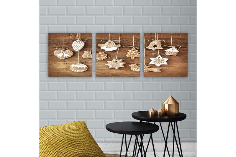 Koristeellinen Canvastaulu 3-os 30x30 cm, Monivärinen