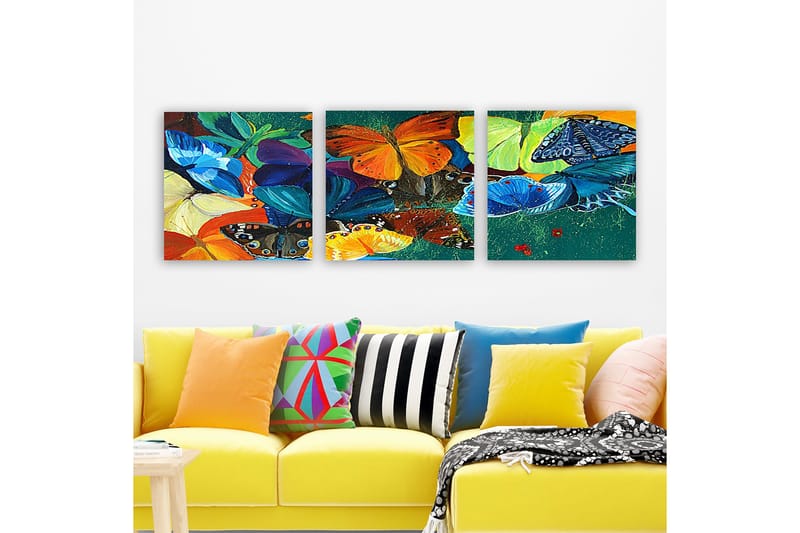 Koristeellinen Canvastaulu 3-os 30x30 cm, Monivärinen