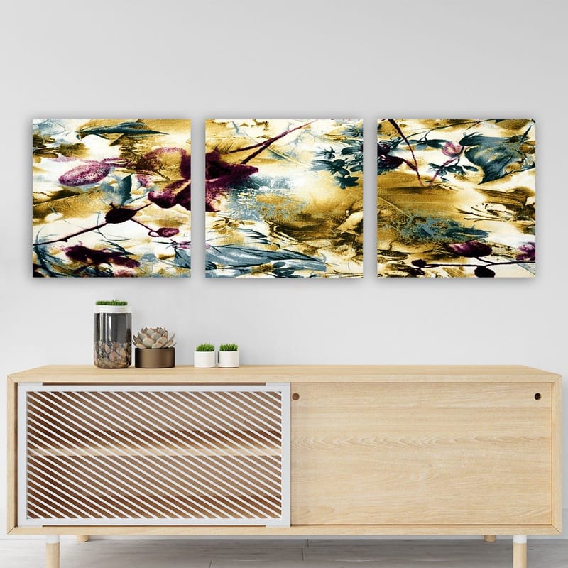 Koristeellinen Canvastaulu 3-os 30x30 cm - Monivärinen - Sisustustuotteet - Taulu & taide - Canvas-taulu