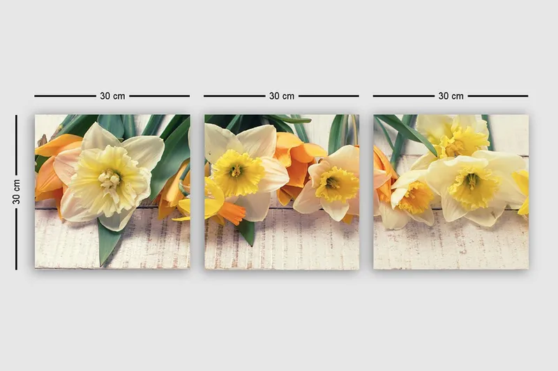 Koristeellinen Canvastaulu 3-os 30x30 cm - Monivärinen - Sisustustuotteet - Taulu & taide - Canvas-taulu