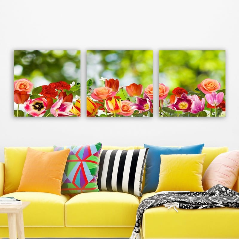 Koristeellinen Canvastaulu 3-os 30x30 cm - Monivärinen - Sisustustuotteet - Taulu & taide - Canvas-taulu