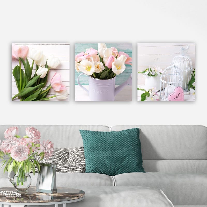 Koristeellinen Canvastaulu 3-os 30x30 cm - Monivärinen - Sisustustuotteet - Taulu & taide - Canvas-taulu