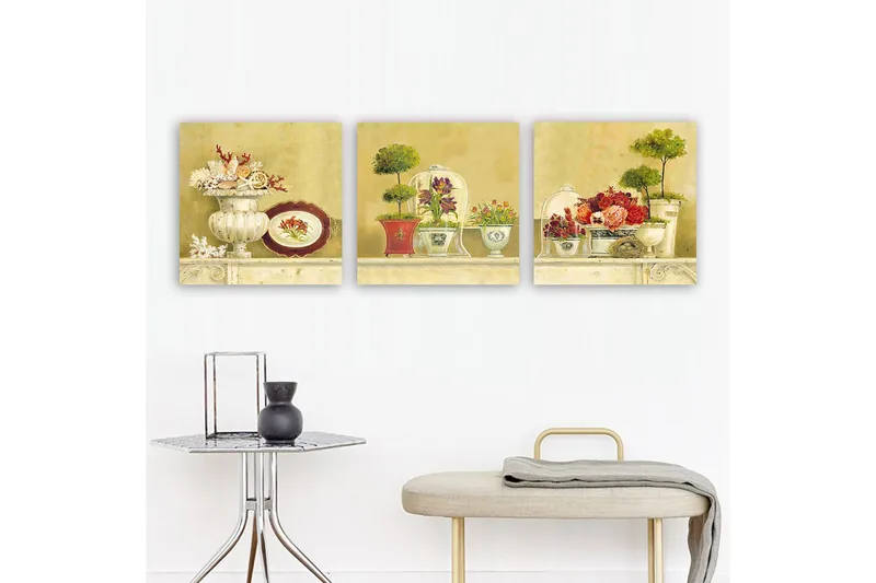 Koristeellinen Canvastaulu 3-os 30x30 cm, Monivärinen