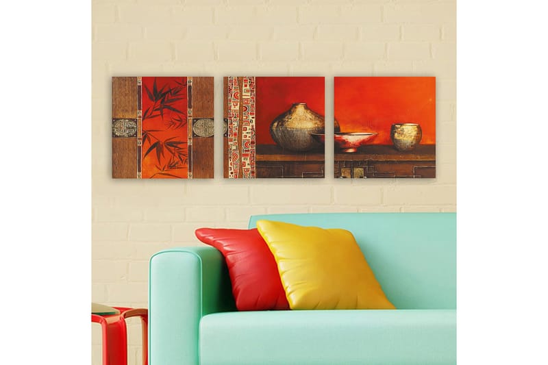 Koristeellinen Canvastaulu 3-os 30x30 cm, Monivärinen