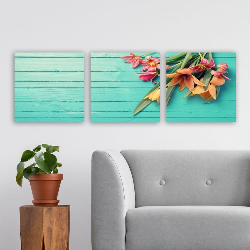 Koristeellinen Canvastaulu 3-os 30x30 cm - Monivärinen - Sisustustuotteet - Taulu & taide - Canvas-taulu