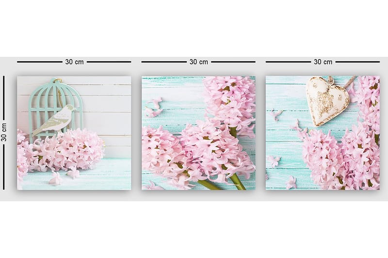 Koristeellinen Canvastaulu 3-os 30x30 cm - Monivärinen - Sisustustuotteet - Taulu & taide - Canvas-taulu