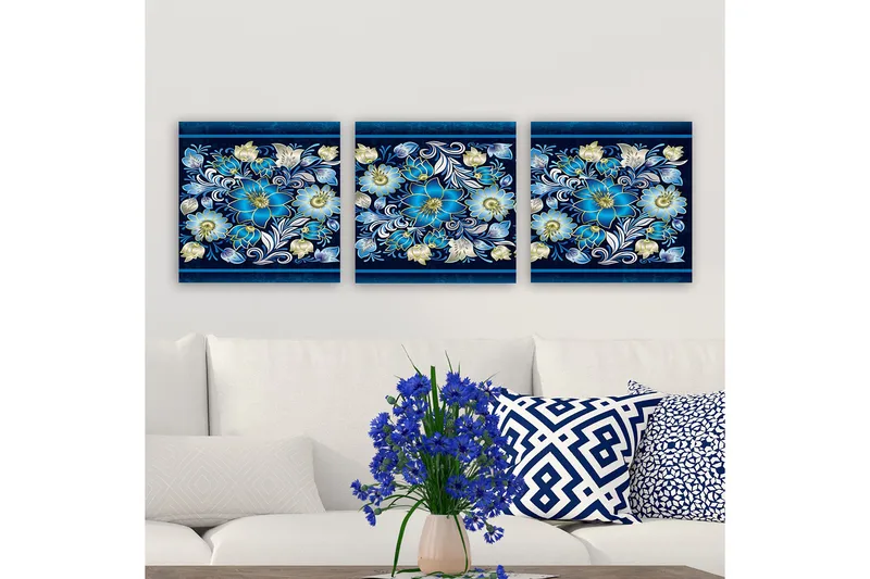 Koristeellinen Canvastaulu 3-os 30x30 cm, Monivärinen