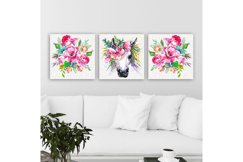 Koristeellinen Canvastaulu 3-os 30x30 cm, Monivärinen