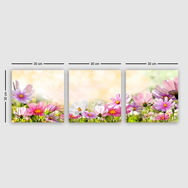 Koristeellinen Canvastaulu 3-os 30x30 cm, Monivärinen