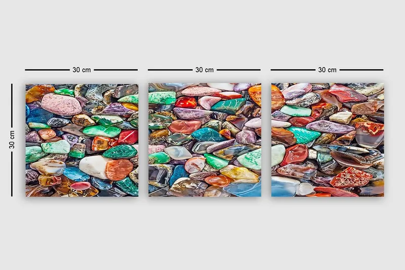 Koristeellinen Canvastaulu 3-os 30x30 cm - Monivärinen - Sisustustuotteet - Taulu & taide - Canvas-taulu