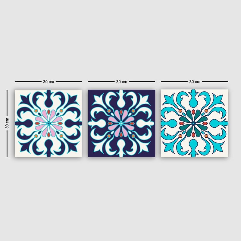 Koristeellinen Canvastaulu 3-os 30x30 cm, Monivärinen