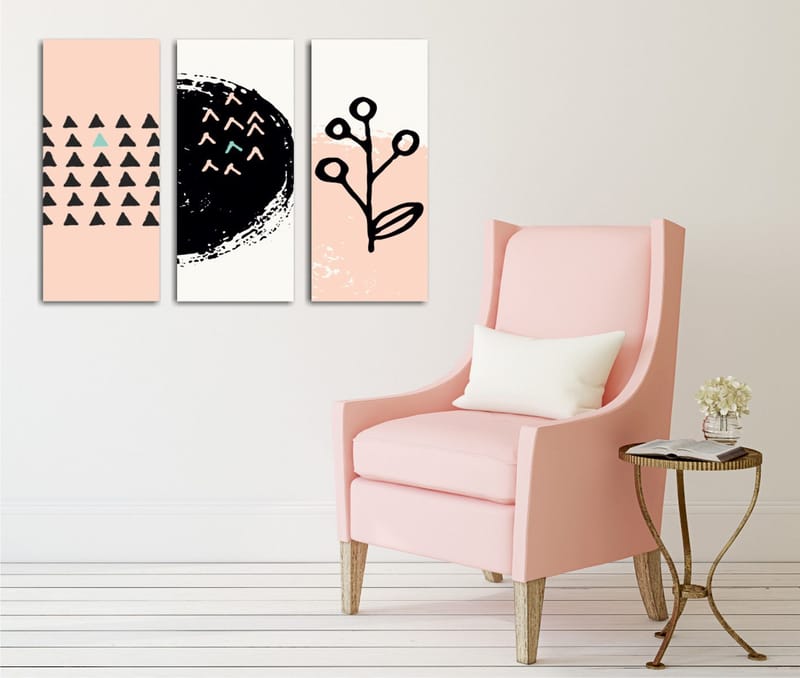 Koristeellinen Canvastaulu 3-os 45x20 cm, Monivärinen