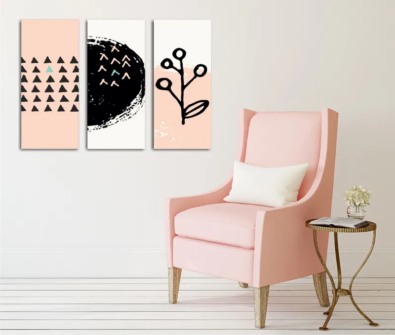 Koristeellinen Canvastaulu 3-os 45x20 cm, Monivärinen