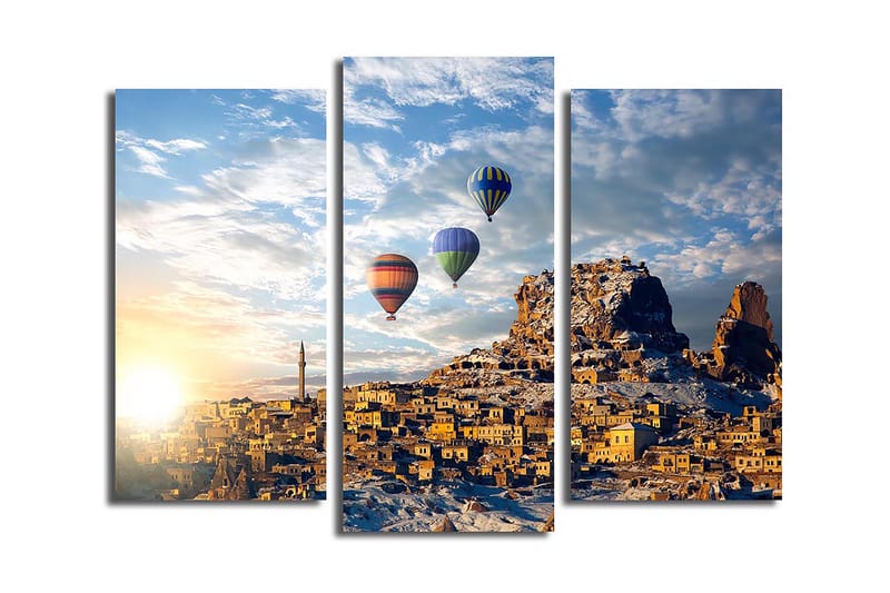 Koristeellinen Canvastaulu 3-os 45x20 cm, Monivärinen