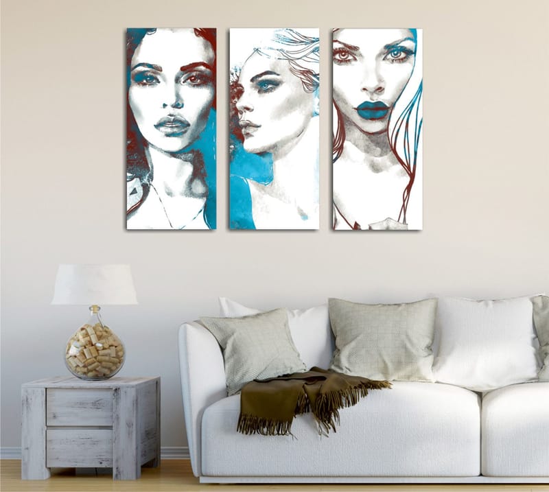 Koristeellinen Canvastaulu 3-os 45x20 cm, Monivärinen