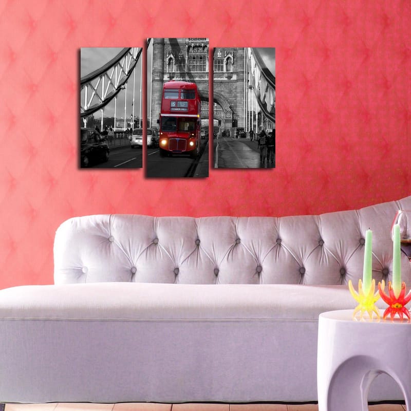 Koristeellinen Canvastaulu 3-os 45x20 cm - Monivärinen - Sisustustuotteet - Taulu & taide - Canvas-taulu