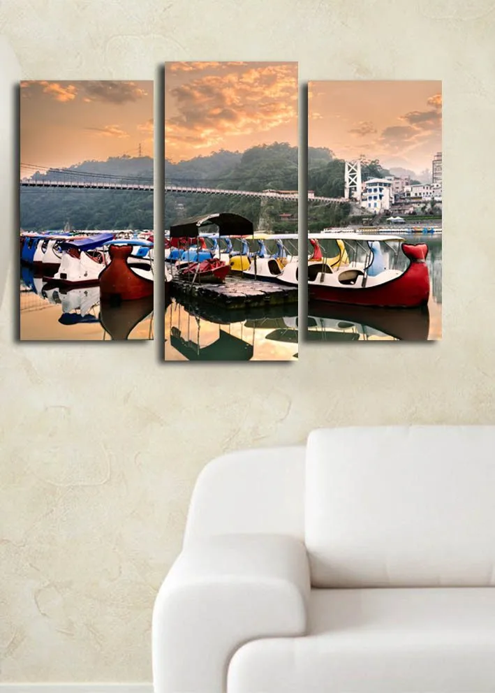 Koristeellinen Canvastaulu 3-os 45x20 cm - Monivärinen - Sisustustuotteet - Taulu & taide - Canvas-taulu