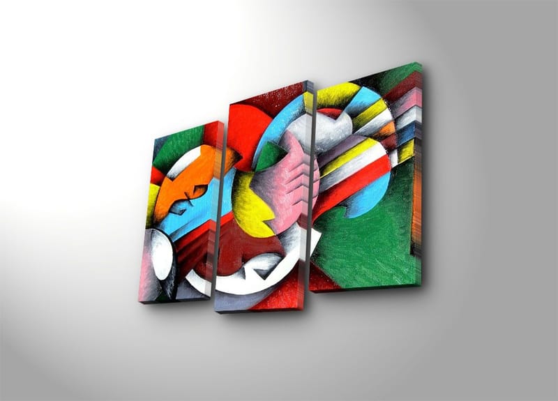 Koristeellinen Canvastaulu 3-os 45x20 cm, Monivärinen