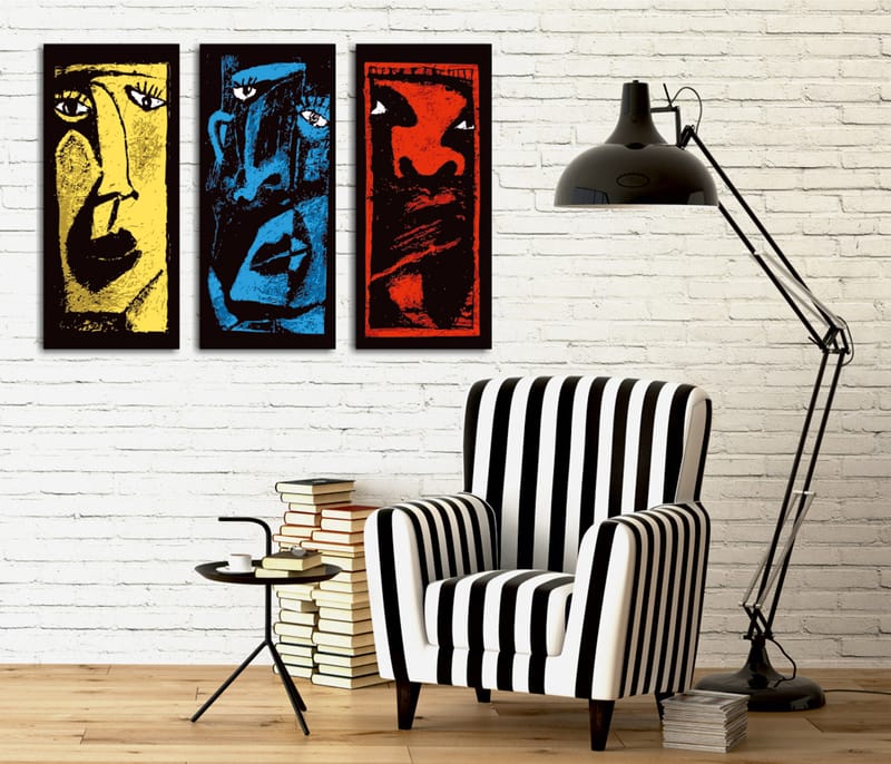 Koristeellinen Canvastaulu 3-os 45x20 cm - Monivärinen - Sisustustuotteet - Taulu & taide - Canvas-taulu