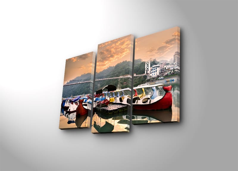 Koristeellinen Canvastaulu 3-os 45x20 cm - Monivärinen - Sisustustuotteet - Taulu & taide - Canvas-taulu