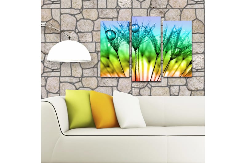 Koristeellinen Canvastaulu 3-os 45x20 cm - Monivärinen - Sisustustuotteet - Taulu & taide - Canvas-taulu