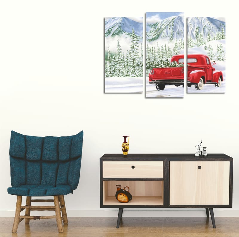 Koristeellinen Canvastaulu 3-os 45x20 cm - Monivärinen - Sisustustuotteet - Taulu & taide - Canvas-taulu