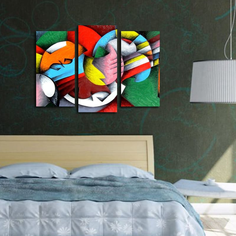 Koristeellinen Canvastaulu 3-os 45x20 cm - Monivärinen - Sisustustuotteet - Taulu & taide - Canvas-taulu