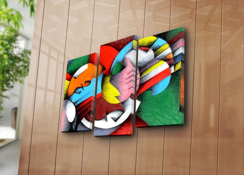 Koristeellinen Canvastaulu 3-os 45x20 cm - Monivärinen - Sisustustuotteet - Taulu & taide - Canvas-taulu