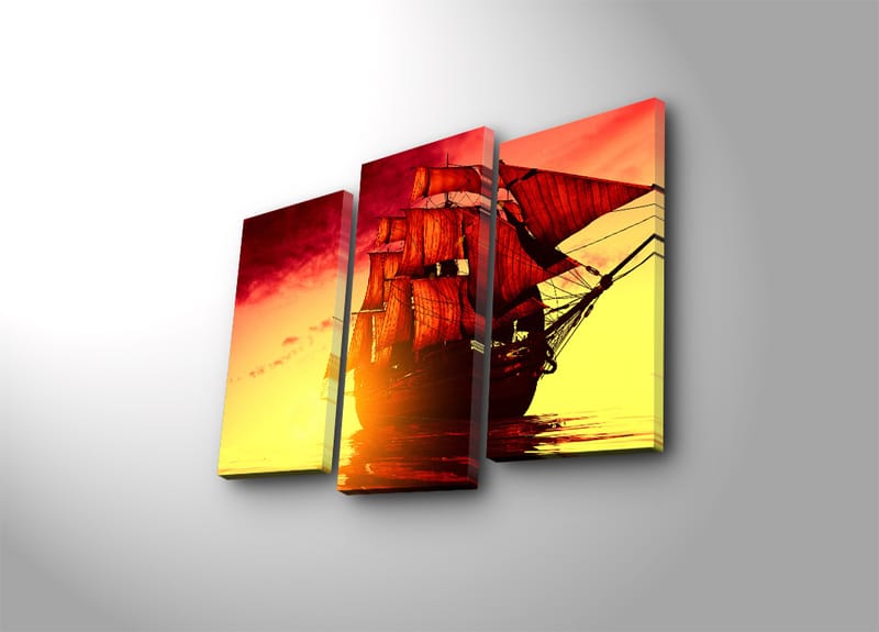 Koristeellinen Canvastaulu 3-os 45x20 cm - Monivärinen - Sisustustuotteet - Taulu & taide - Canvas-taulu