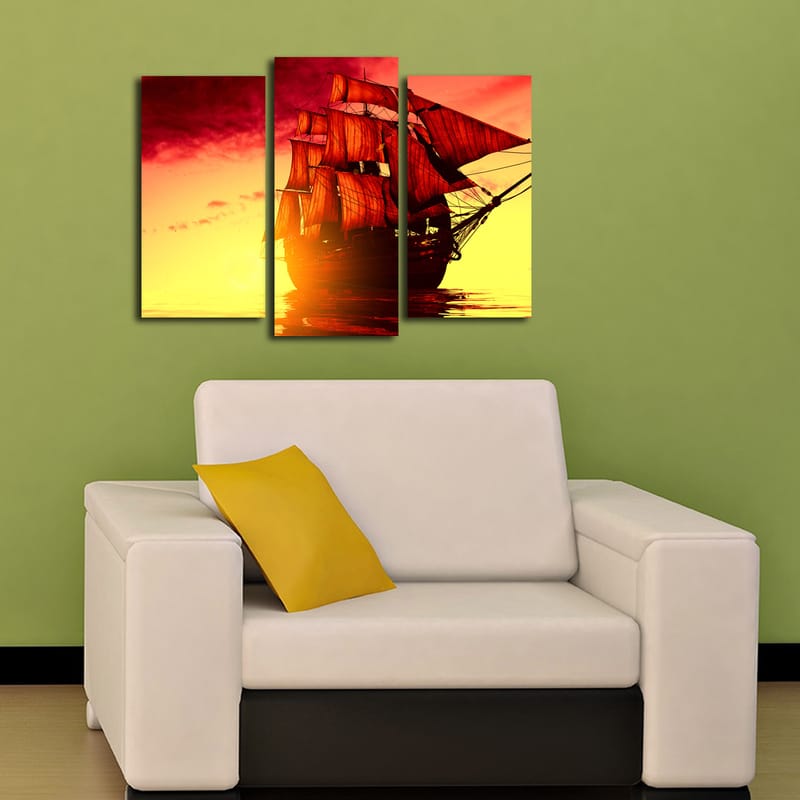 Koristeellinen Canvastaulu 3-os 45x20 cm - Monivärinen - Sisustustuotteet - Taulu & taide - Canvas-taulu
