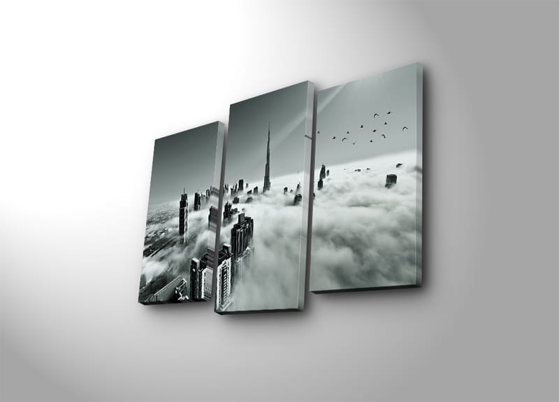 Koristeellinen Canvastaulu 3-os 45x20 cm - Monivärinen - Sisustustuotteet - Taulu & taide - Canvas-taulu