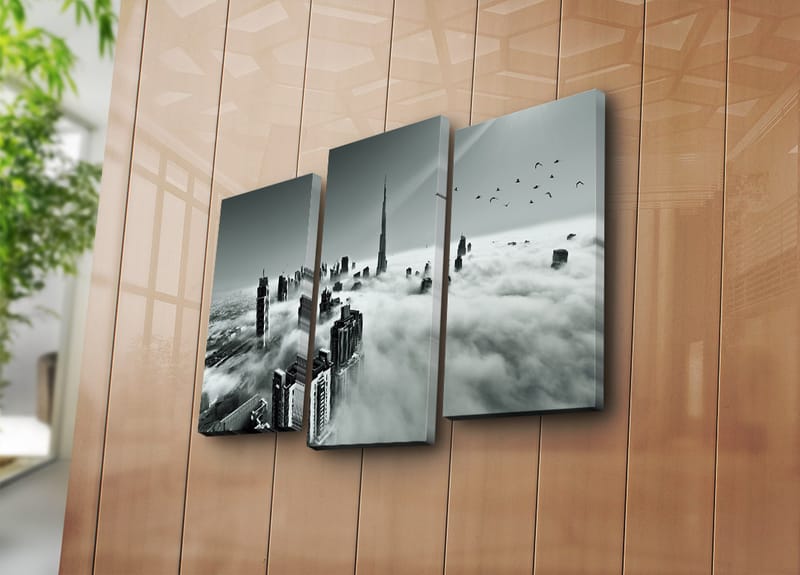 Koristeellinen Canvastaulu 3-os 45x20 cm - Monivärinen - Sisustustuotteet - Taulu & taide - Canvas-taulu