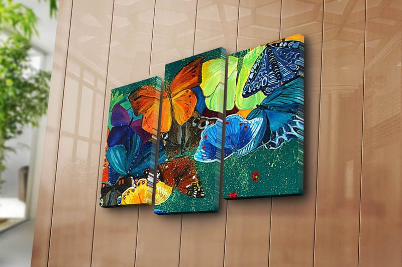 Koristeellinen Canvastaulu 3-os 45x20 cm - Monivärinen - Sisustustuotteet - Taulu & taide - Canvas-taulu