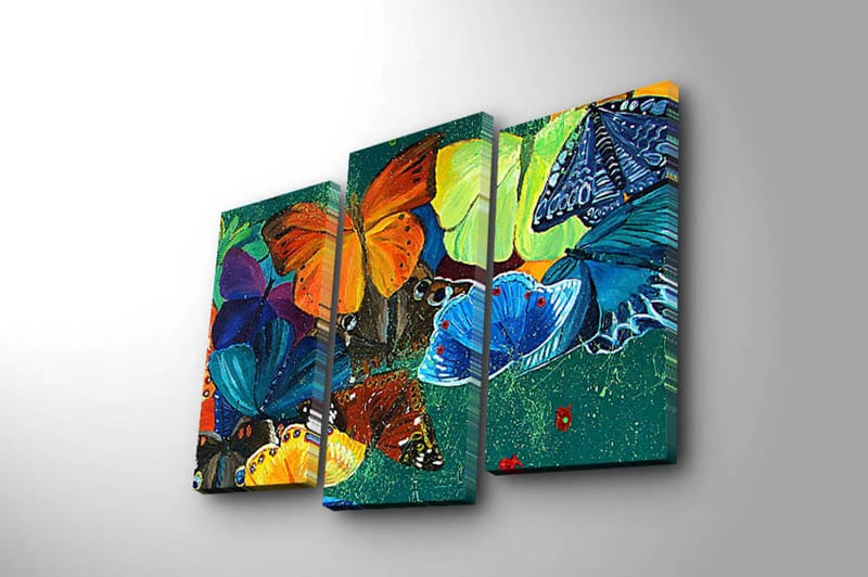 Koristeellinen Canvastaulu 3-os 45x20 cm - Monivärinen - Sisustustuotteet - Taulu & taide - Canvas-taulu