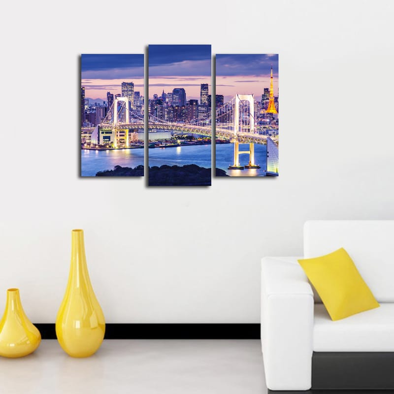 Koristeellinen Canvastaulu 3-os 45x20 cm - Monivärinen - Sisustustuotteet - Taulu & taide - Canvas-taulu