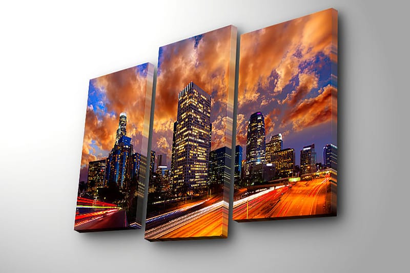 Koristeellinen Canvastaulu 3-os 45x20 cm - Monivärinen - Sisustustuotteet - Taulu & taide - Canvas-taulu