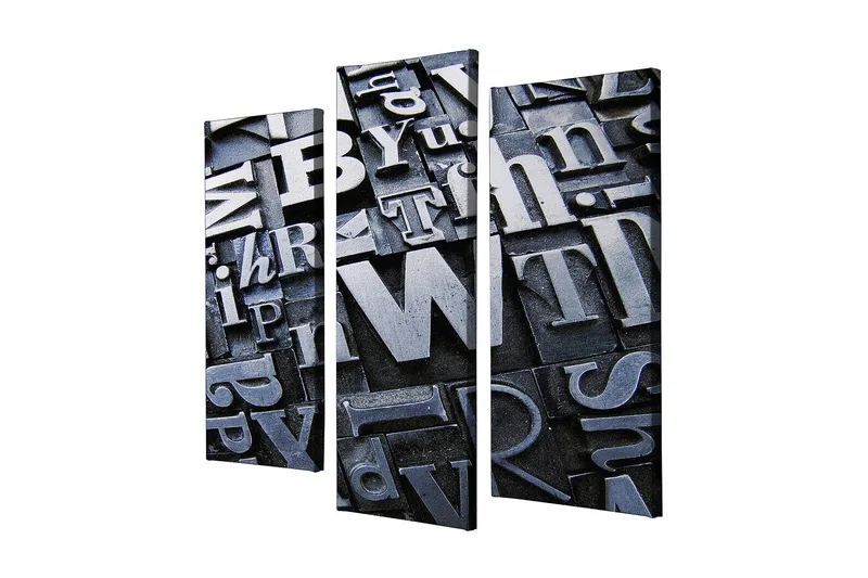 Koristeellinen Canvastaulu 3-os 45x20 cm, Monivärinen