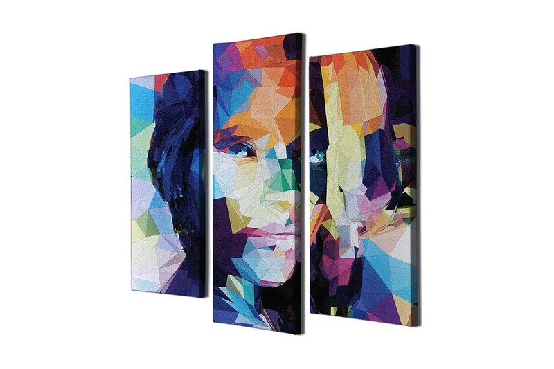 Koristeellinen Canvastaulu 3-os 45x20 cm, Monivärinen