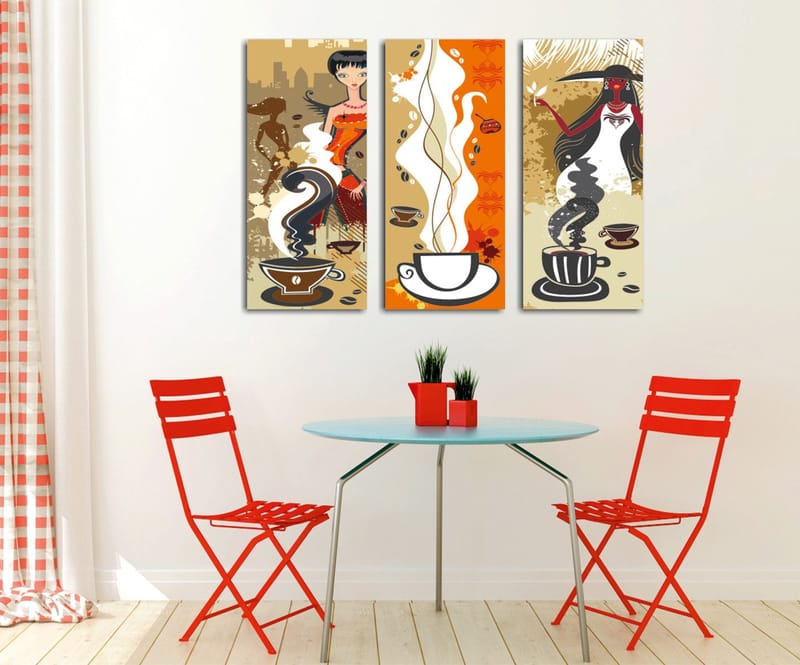 Koristeellinen Canvastaulu 3-os 45x20 cm, Monivärinen