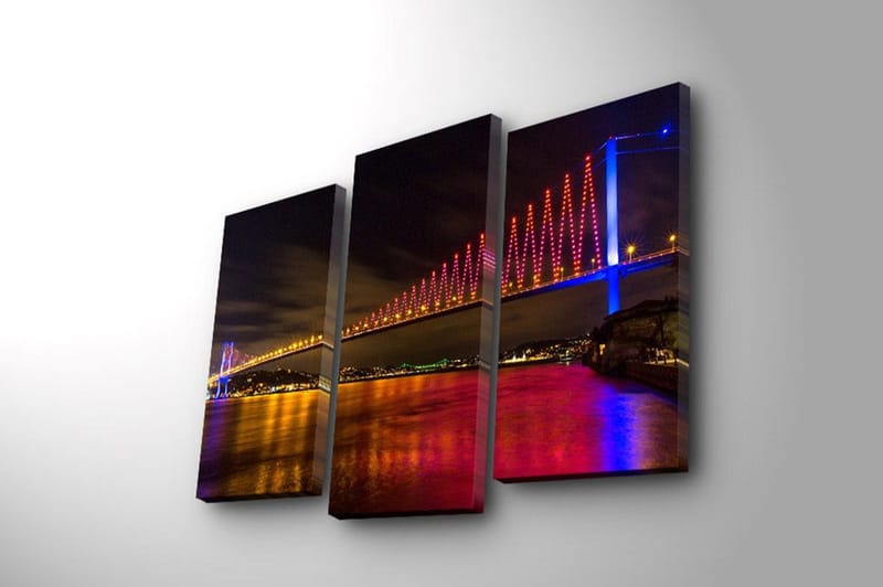 Koristeellinen Canvastaulu 3-os 45x20 cm - Monivärinen - Sisustustuotteet - Taulu & taide - Canvas-taulu