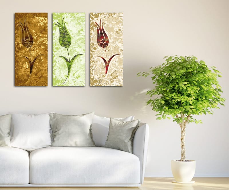 Koristeellinen Canvastaulu 3-os 45x20 cm, Monivärinen