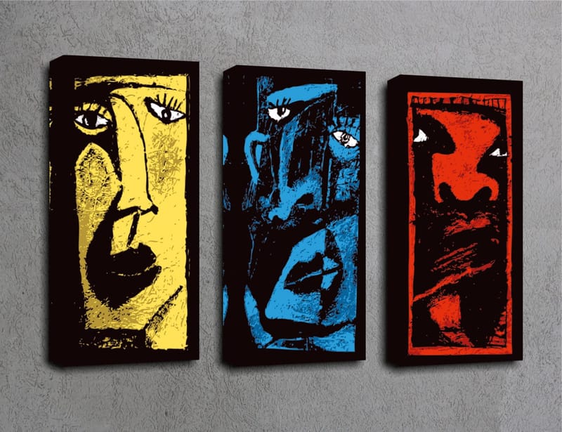 Koristeellinen Canvastaulu 3-os 45x20 cm - Monivärinen - Sisustustuotteet - Taulu & taide - Canvas-taulu