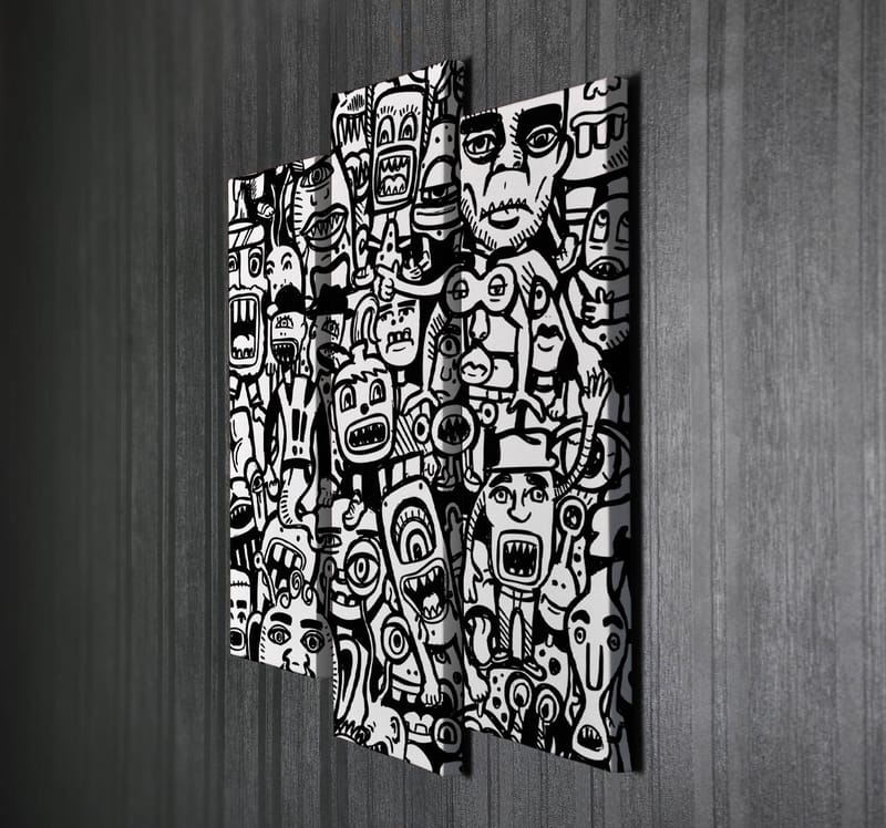 Koristeellinen Canvastaulu 3-os 45x20 cm - Monivärinen - Sisustustuotteet - Taulu & taide - Canvas-taulu